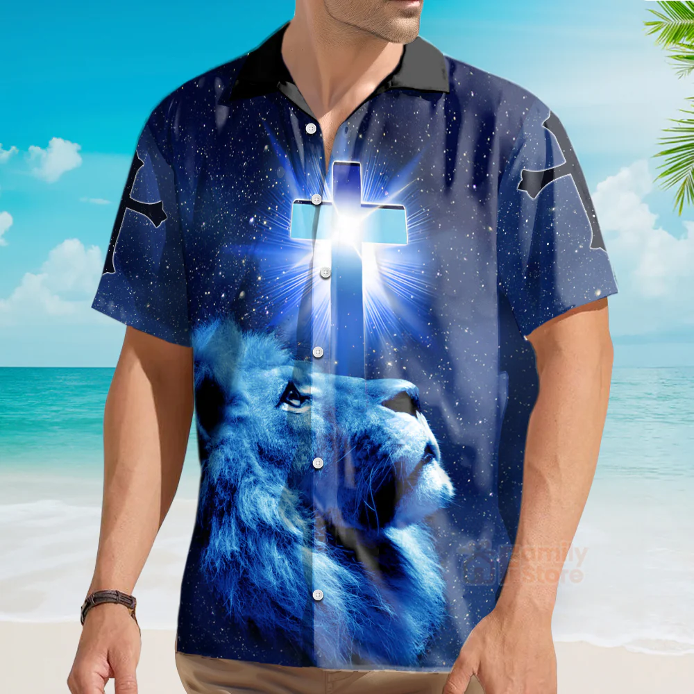 Shelter In Grace Faith Over Fear God Jesus Hawaiian Shirt - Image 3
