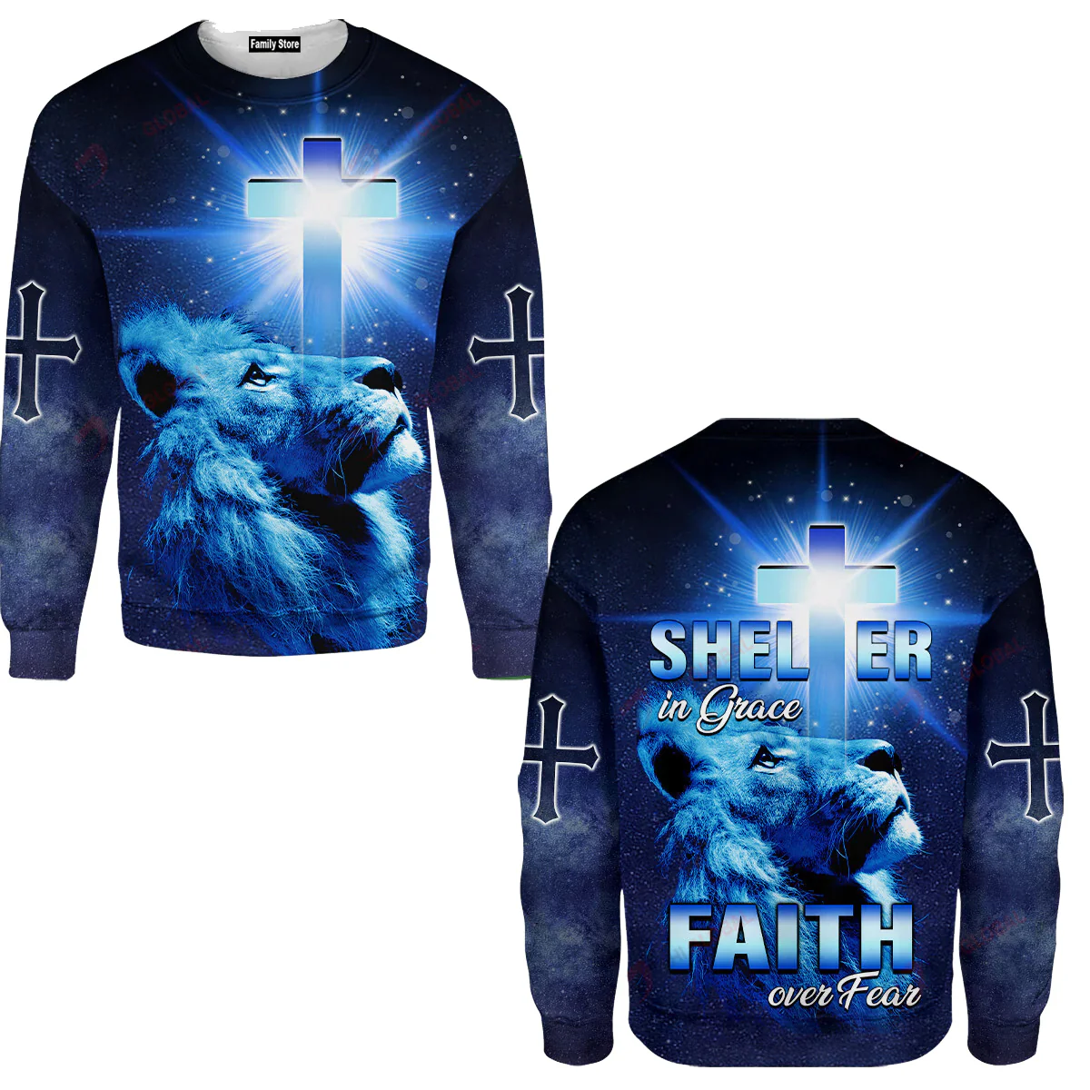 Shelter In Grace Faith Over Fear God Jesus Hawaiian Shirt - Image 5