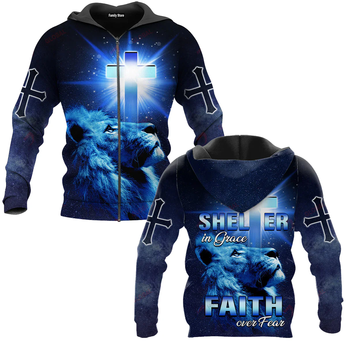 Shelter In Grace Faith Over Fear God Jesus Hawaiian Shirt - Image 6
