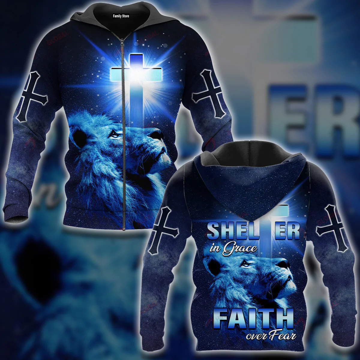 Shelter In Grace Faith Over Fear God Jesus Hawaiian Shirt - Image 7