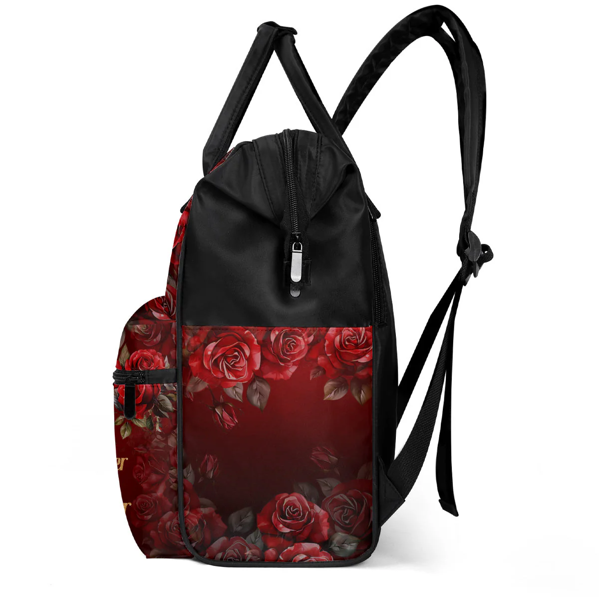 She's Stronger Than You Believe - Floral Personalized Duckbilled Backpack - Gift For Black Queen, Her | HH01 - Image 2
