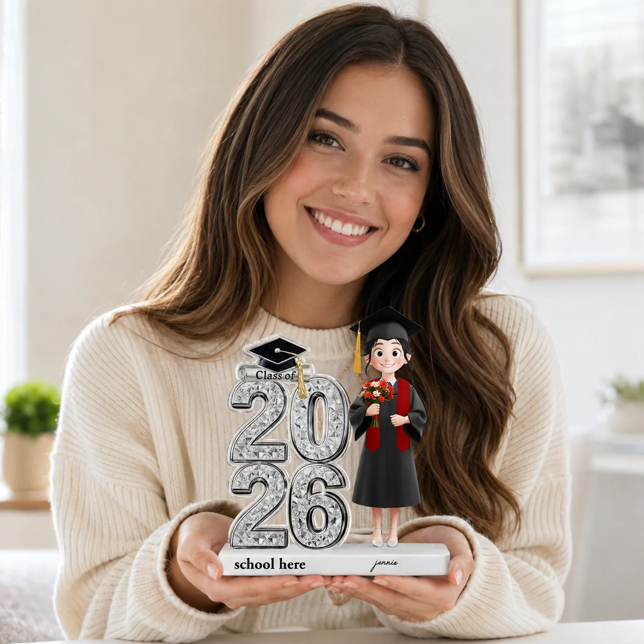 Shiny Effect Class Of 2026 2027 Senior 2D Flat - Personalized Acrylic Block Plaque - Graduation Gift For Graduates, Daughter, Son - Image 4