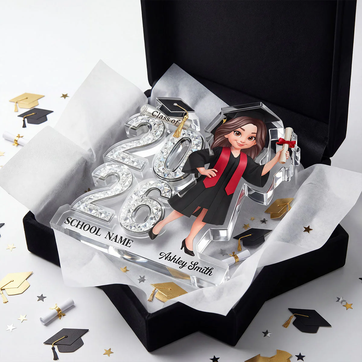 Shiny Effect Class Of 2026 2027 Senior 2D Flat - Personalized Acrylic Block Plaque - Graduation Gift For Graduates, Daughter, Son - Image 8