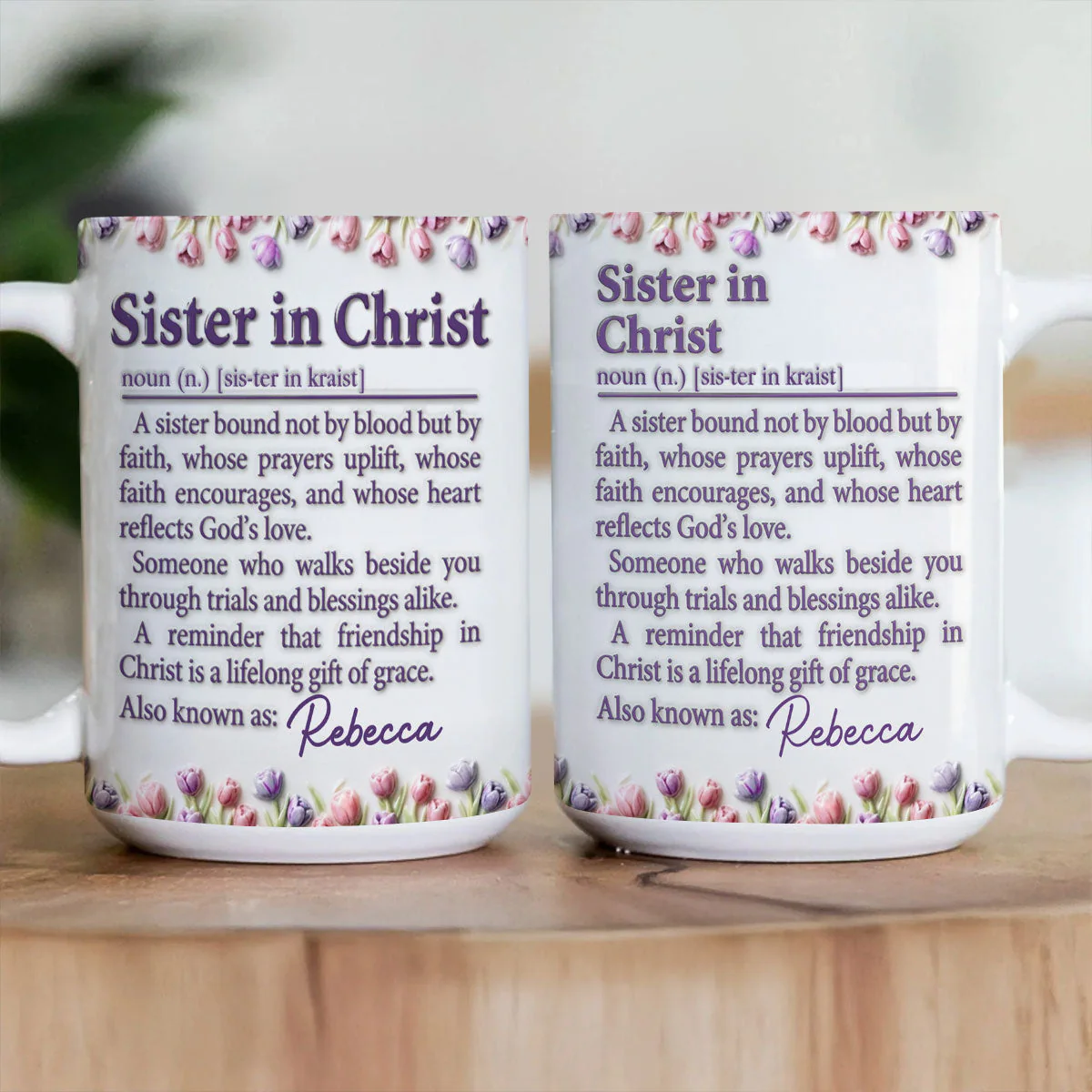 Sister In Christ - Personalized Ceramic Coffee Mug - Gift For Her - Image 3