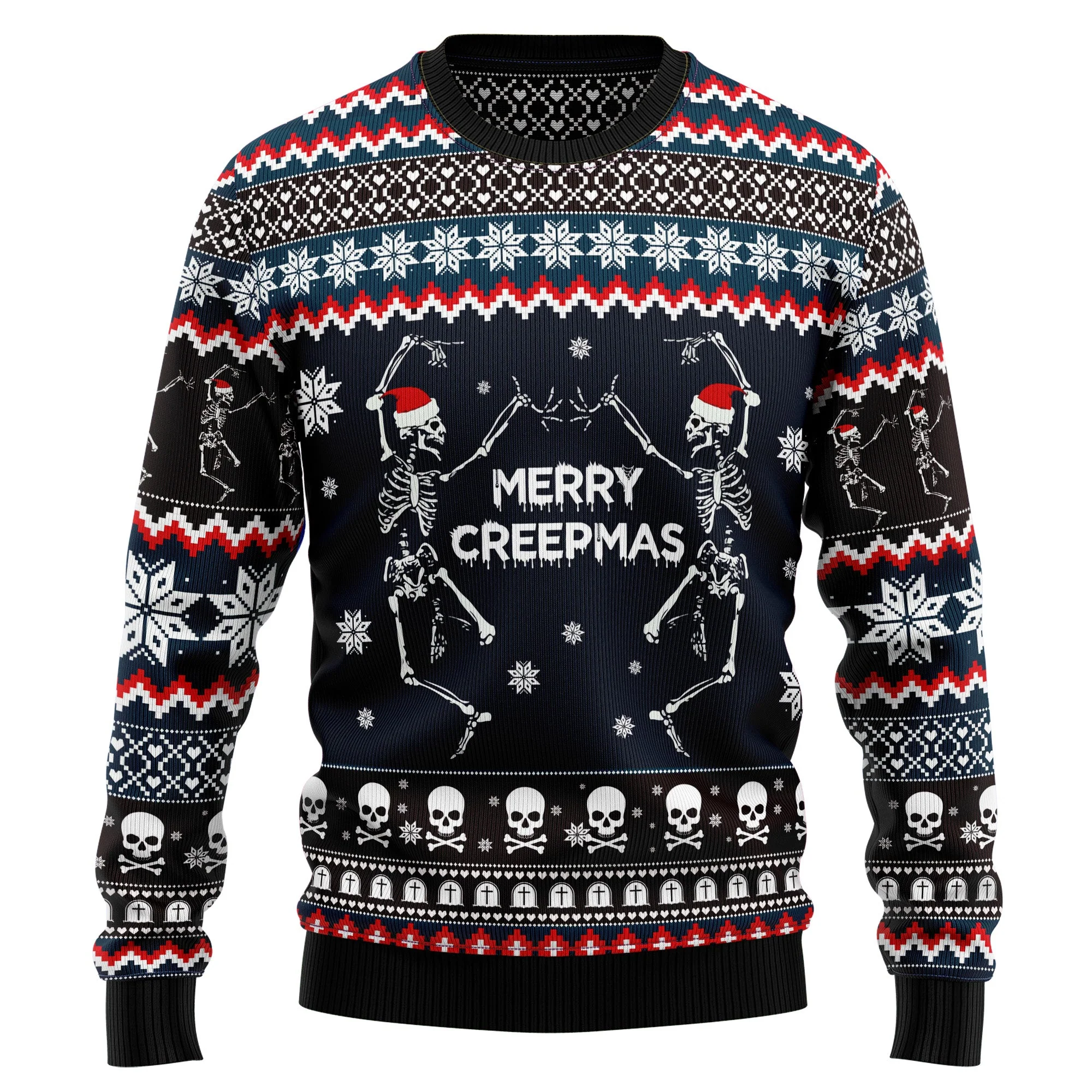 Skeleton Merry Creepmas - Funny Ugly Christmas Sweater
