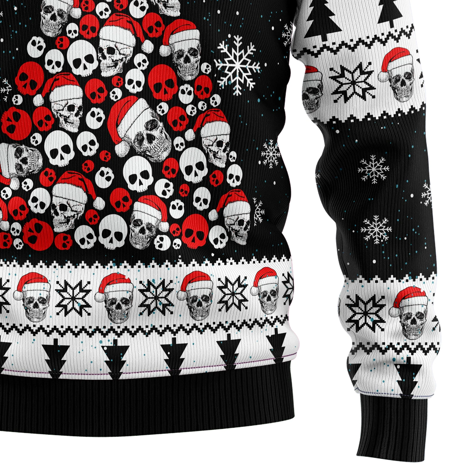 Skull Pine Tree Ugly Christmas Sweater - Funny Gift For Friend, Family Member - Image 4