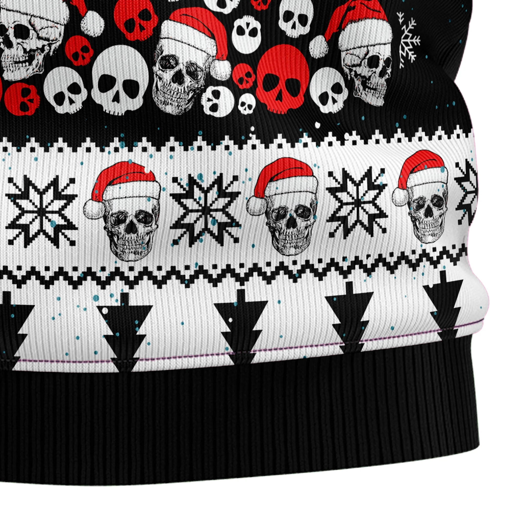 Skull Pine Tree Ugly Christmas Sweater - Funny Gift For Friend, Family Member - Image 5