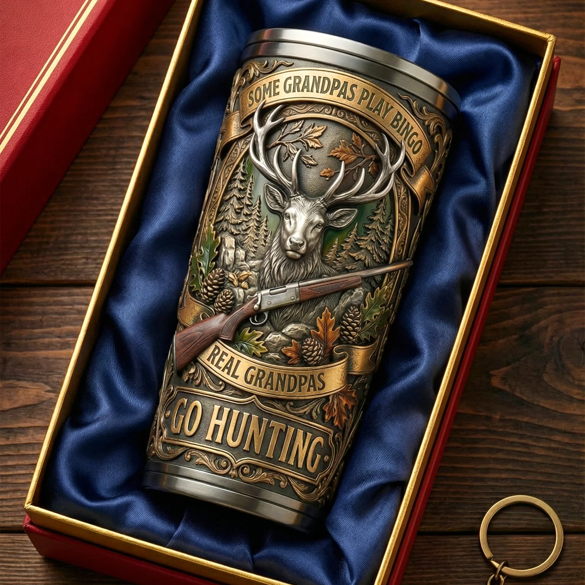 Some Grandpas Play Bingo Go Hunting - Personalized Tumbler - Gift For Dad, Grandpa, Hunters