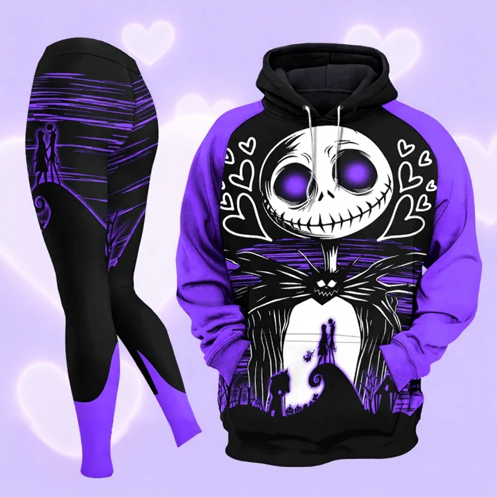 Spooky Couple - Personalized Hoodie And Leggings - Halloween & Christmas Gift For Her HH01 - Image 4