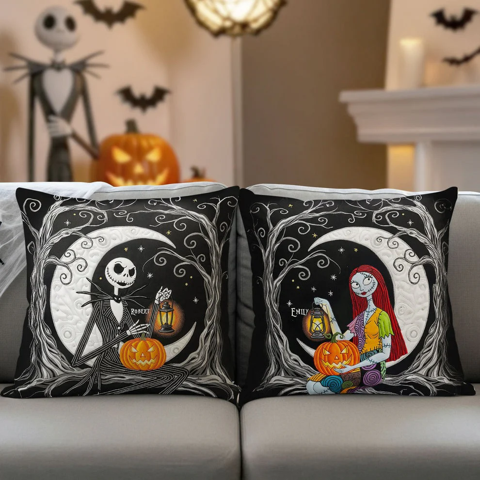 Spooky Couple - Personalized Pillow - Halloween Gift For Couples NL122 - Image 2