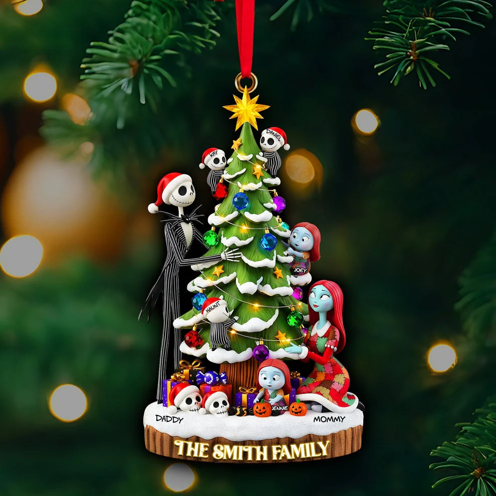 Spooky Family - Personalized Acrylic Ornament - Christmas Gifts For Family NL122 - Image 3