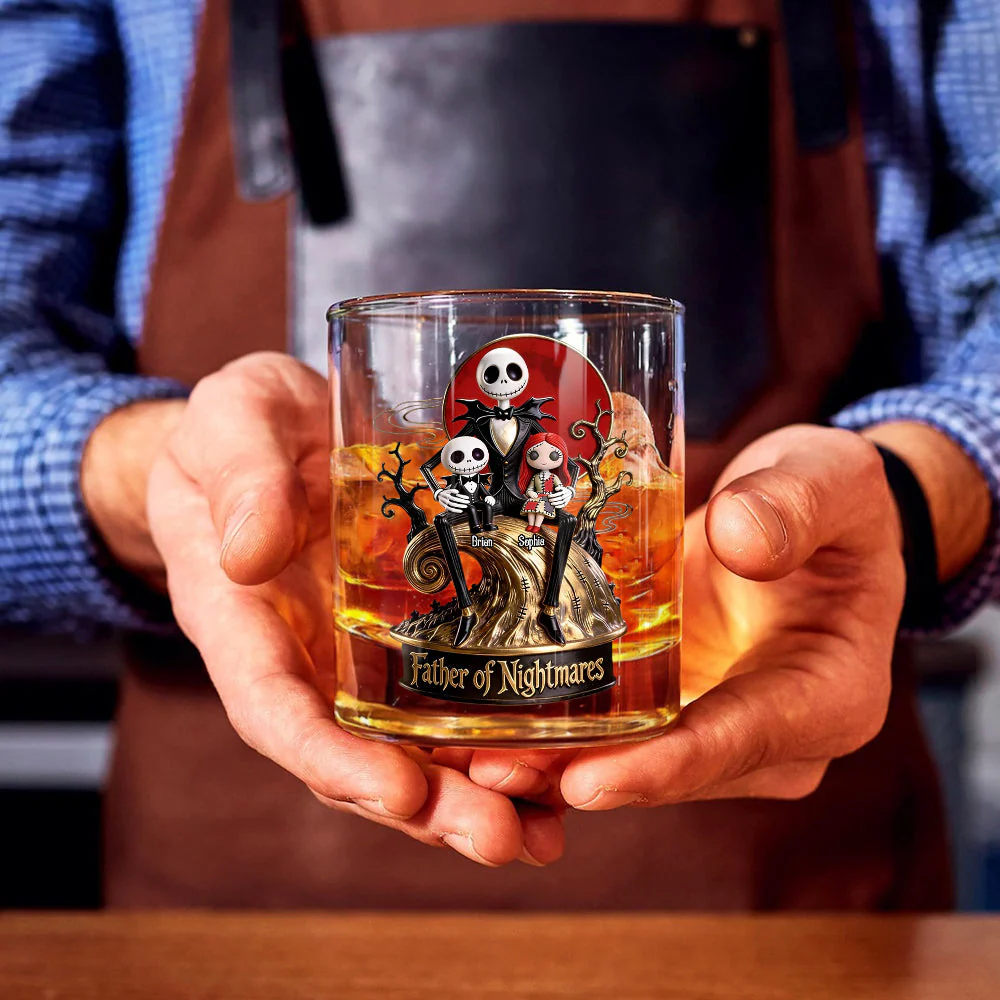 Spooky Father Of Nightmares - Personalized Whiskey Glass - Gift For Father's Day NL122 - Image 4