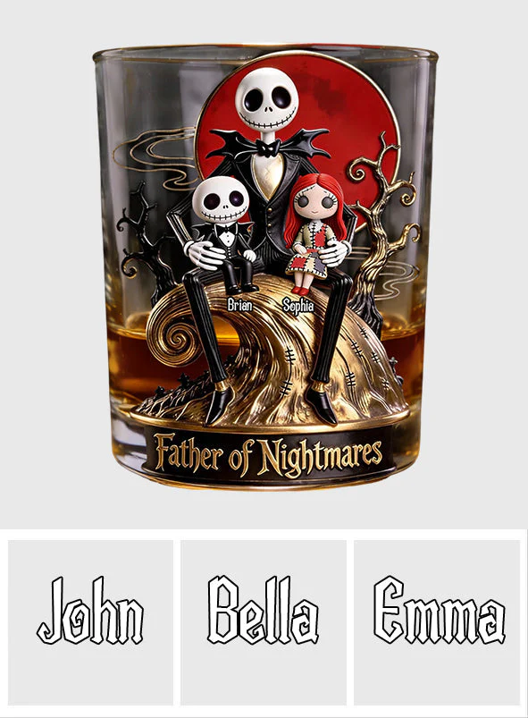 Spooky Father Of Nightmares - Personalized Whiskey Glass - Gift For Father's Day NL122 - Image 5