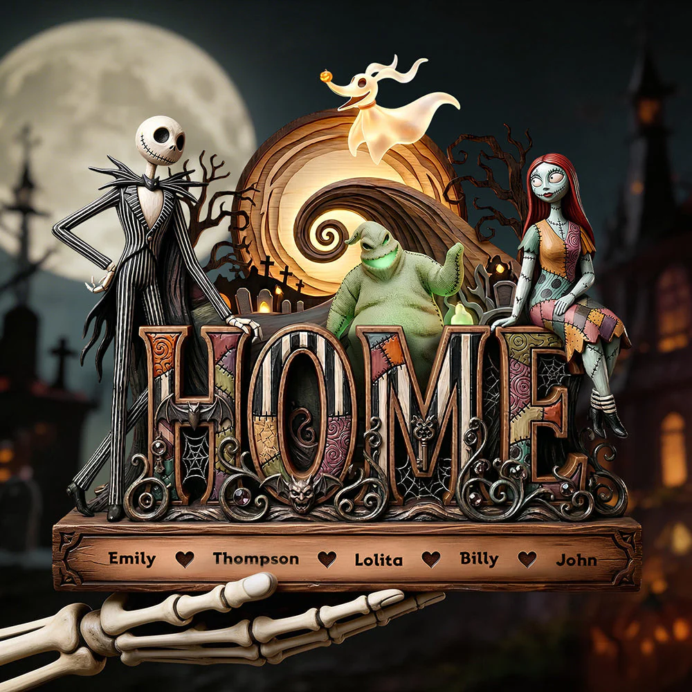 Spooky Home Is Where Family Is - Personalized Acrylic Plaque - Gift For Family, Movie Fans NL122 - Image 2