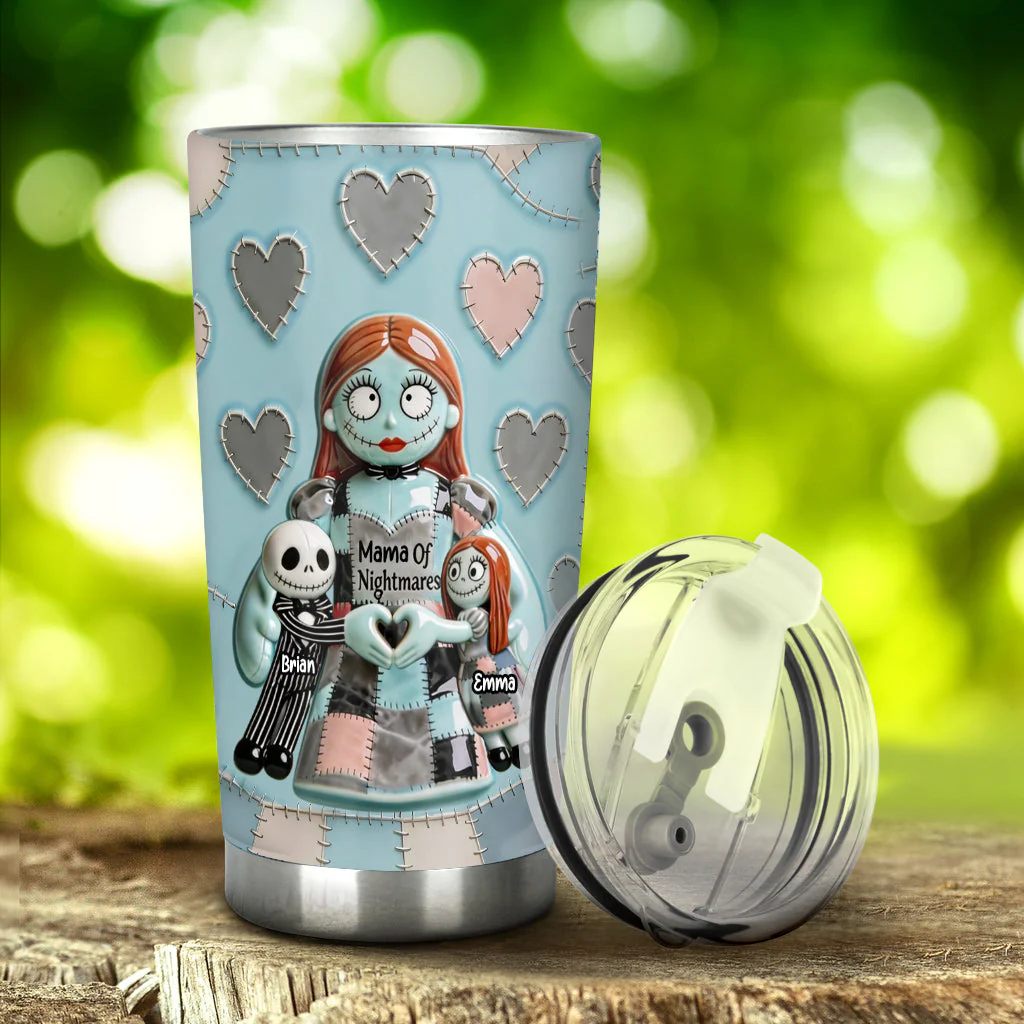 Spooky Mama Of Nightmares - Personalized Tumbler - Gift For Mom, Movie Fans NL122 - Image 3