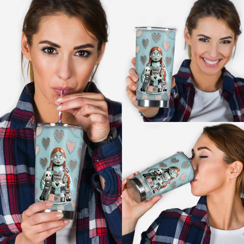 Spooky Mama Of Nightmares - Personalized Tumbler - Gift For Mom, Movie Fans NL122 - Image 4