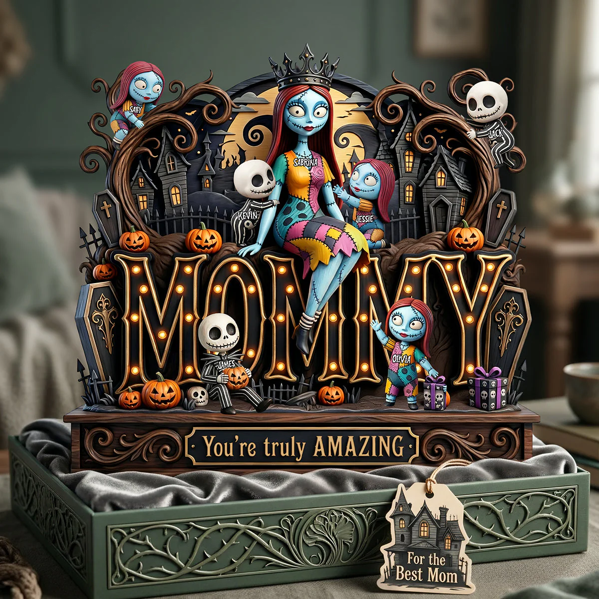 Spooky Mommy - Personalized Acrylic Plaque - Gift For Movie Fans, Mom