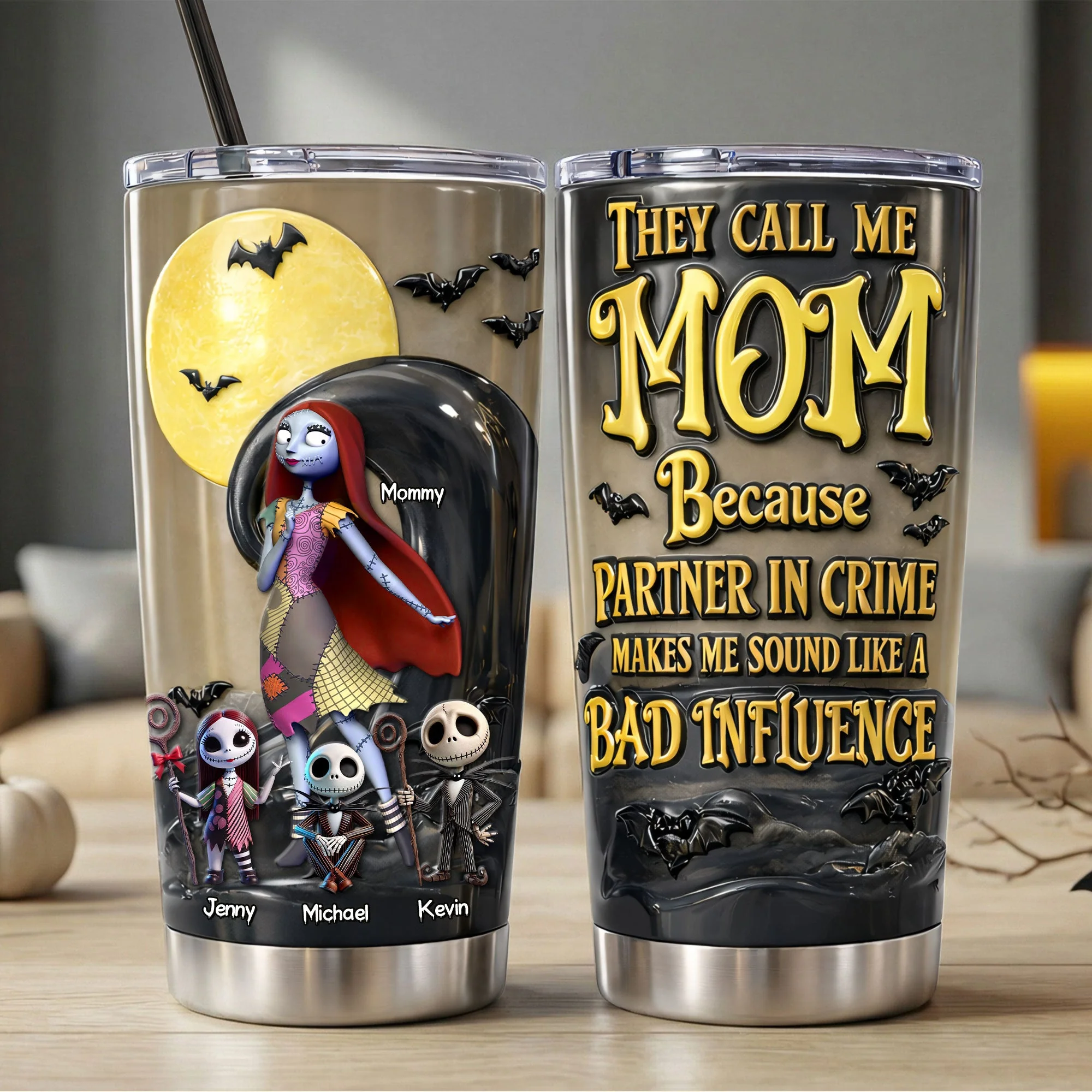 Spooky They Call Me Mom - Personalized Tumbler - Gift For Mother's Day, Christmas, Movie Fans HH01 - Image 2