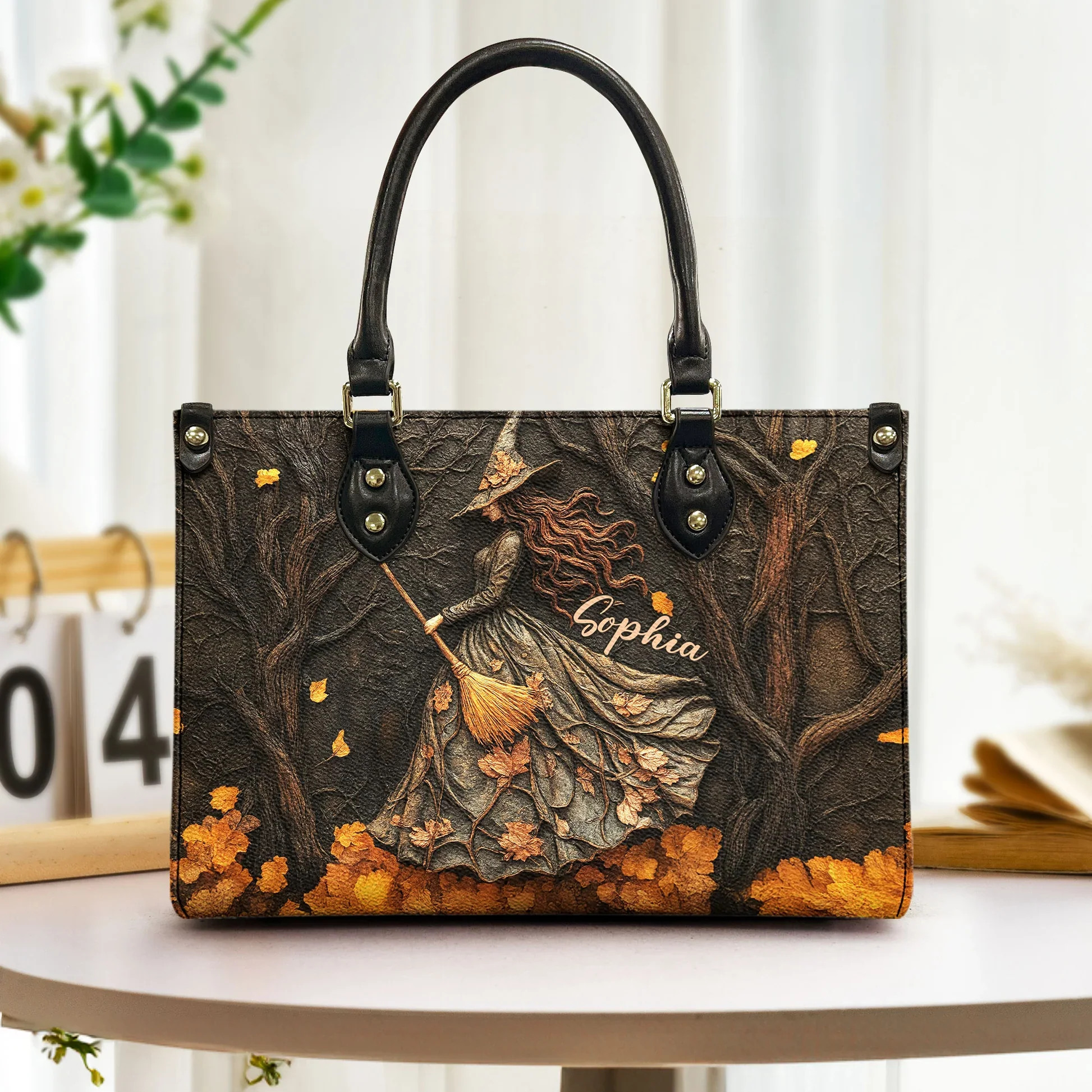 Spooky Witch - Personalized Leather Bag - Halloween Gifts NL122