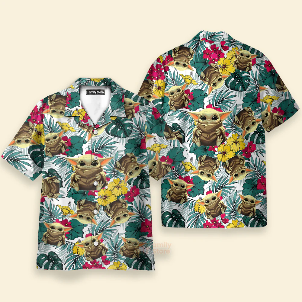 Starwars Baby Yoda - Hawaiian Shirt For Men, Women, Kids - Image 3