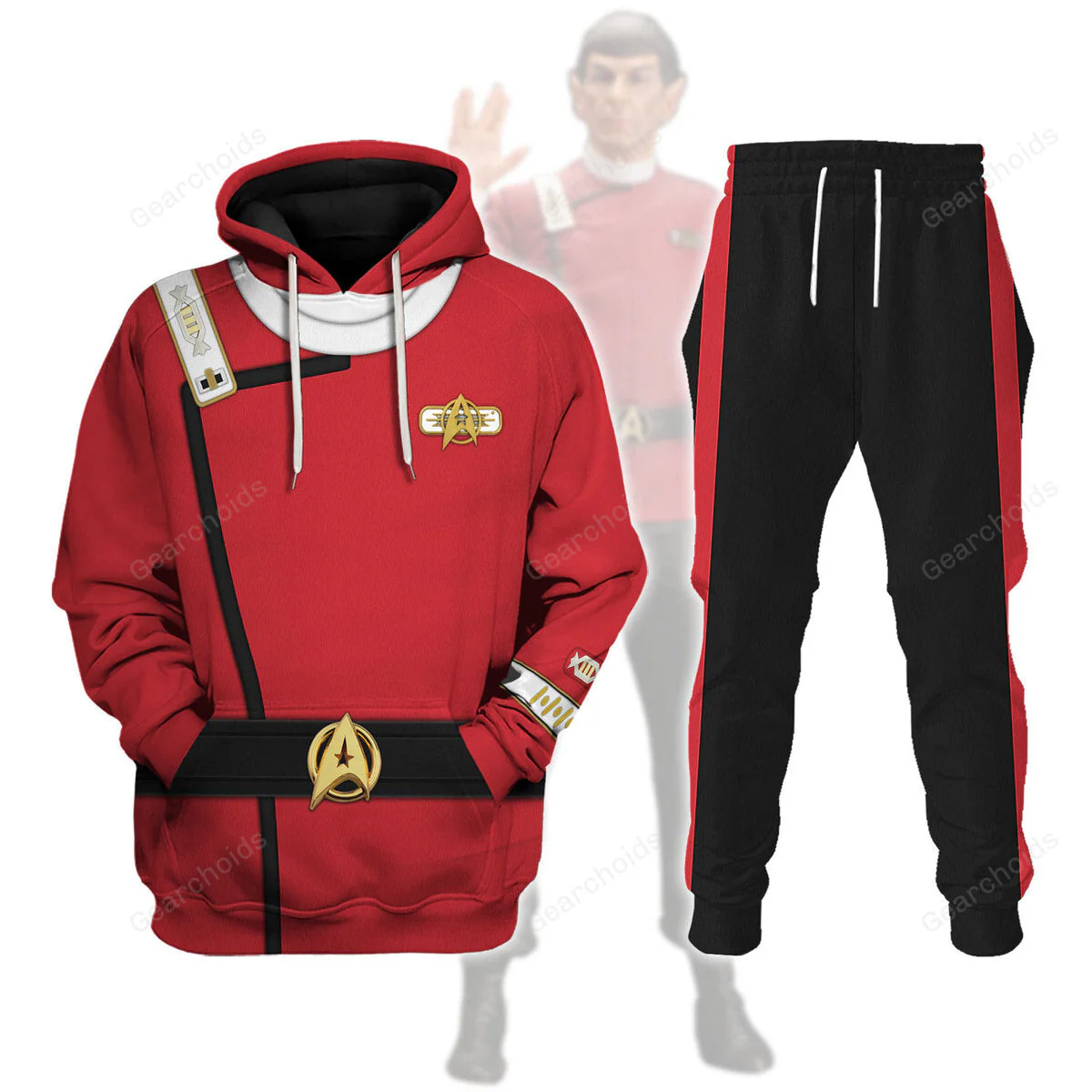 SaTr Captain Spock Costume Officer Hoodie Sweatshirt Sweatpants