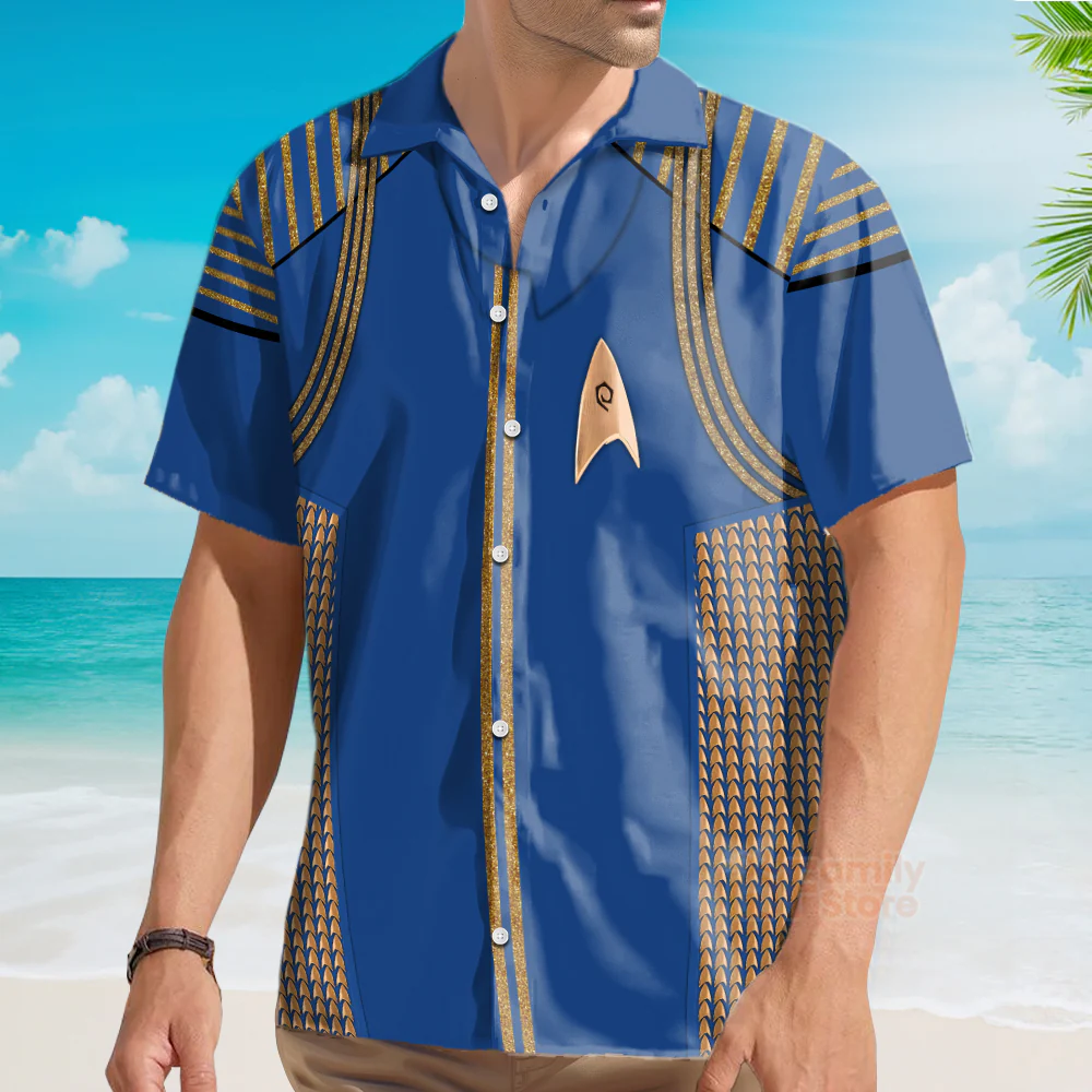 SaTr Discovery Uniform Silver Cool Hawaiian Shirt - Image 3