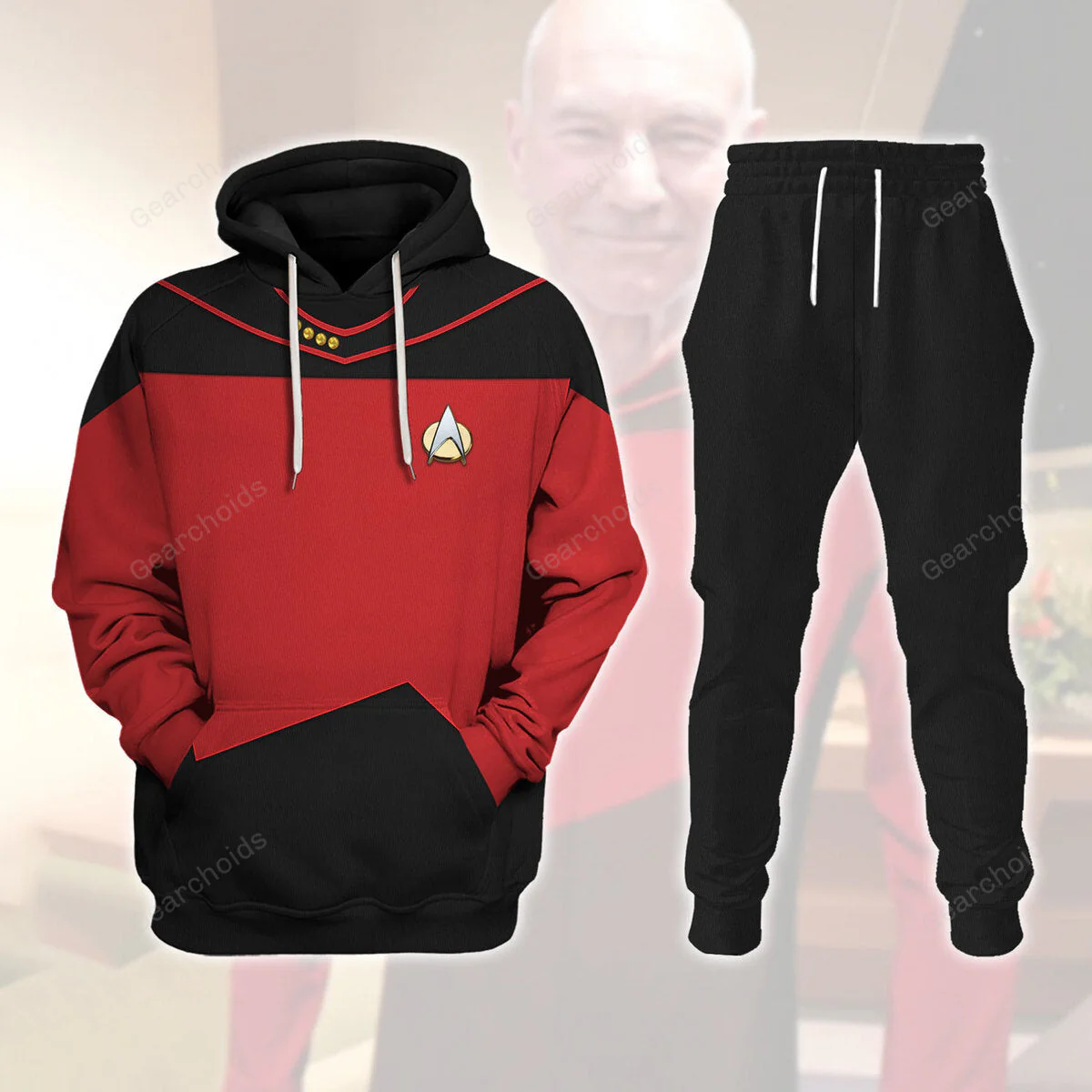 SaTr Picard The Next Generation Red Costume Hoodie Sweatshirt Sweatpants