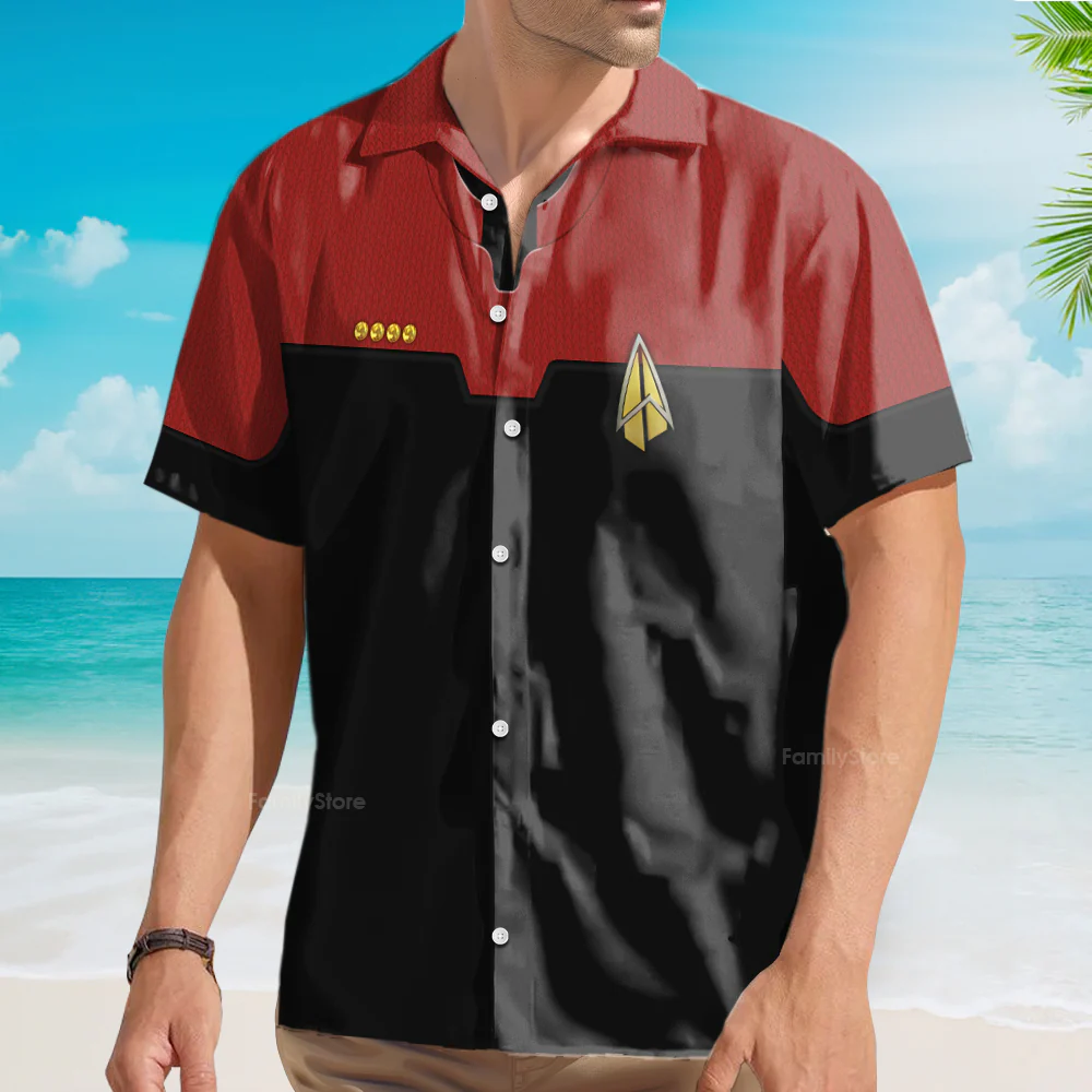 SaTr Starfleet Command Uniform Cool Hawaiian Shirt - Image 4
