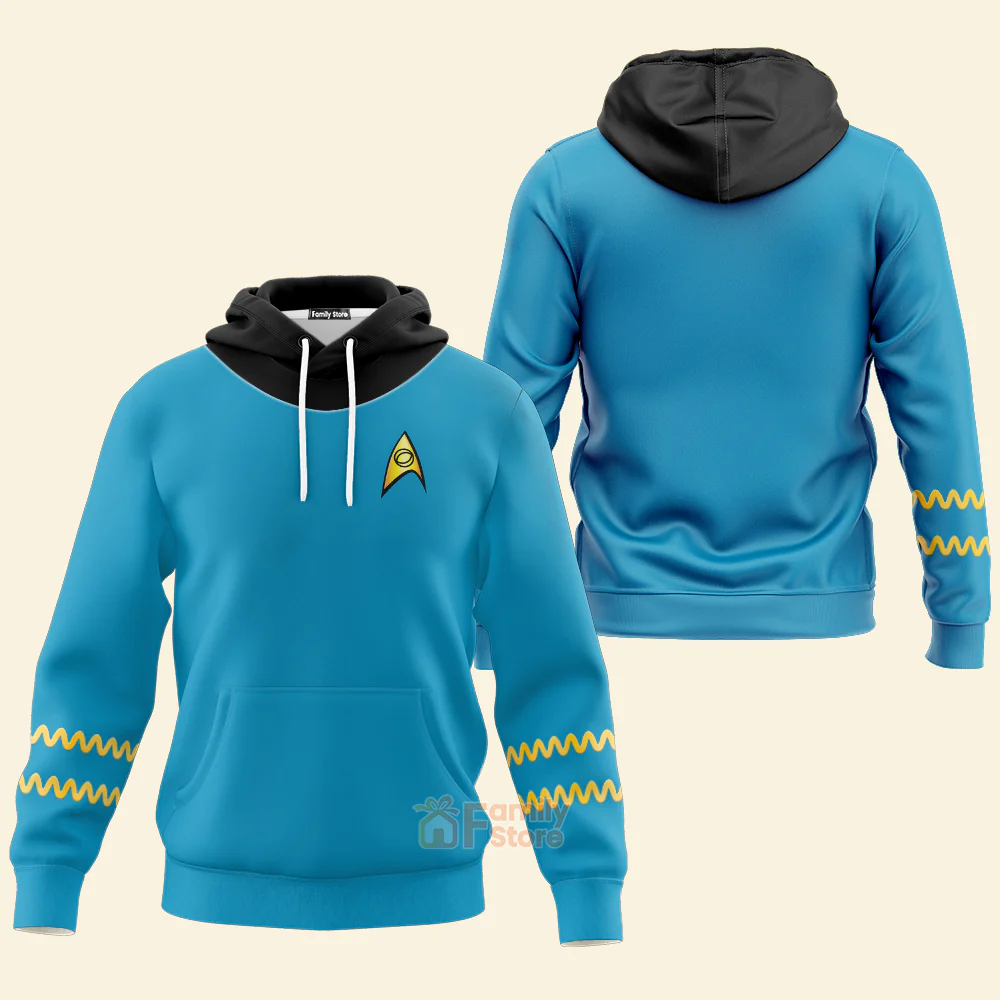 SaTr The Original Series Spock Blue Hoodie Sweatshirt Sweatpants - Image 3