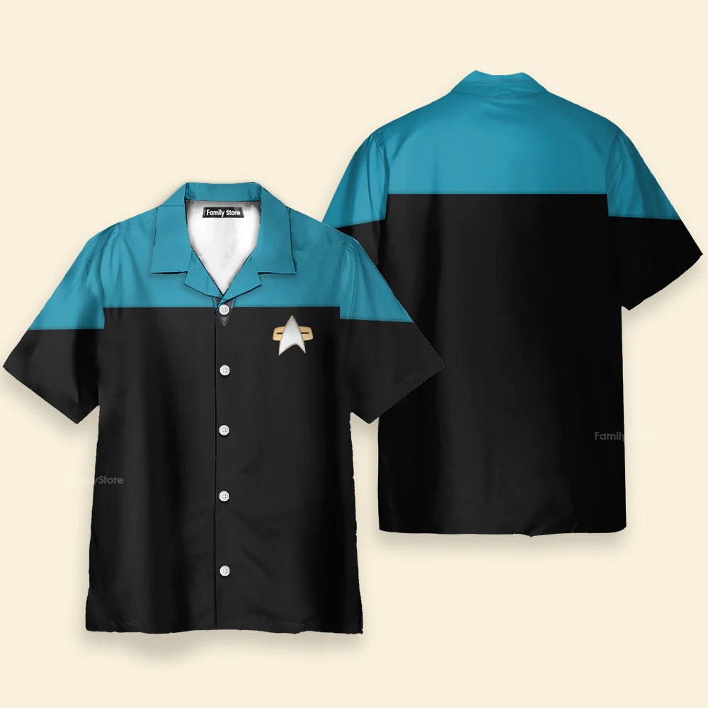 SaTr Voyager Blue Costume Cool Hawaiian Shirt - Image 2