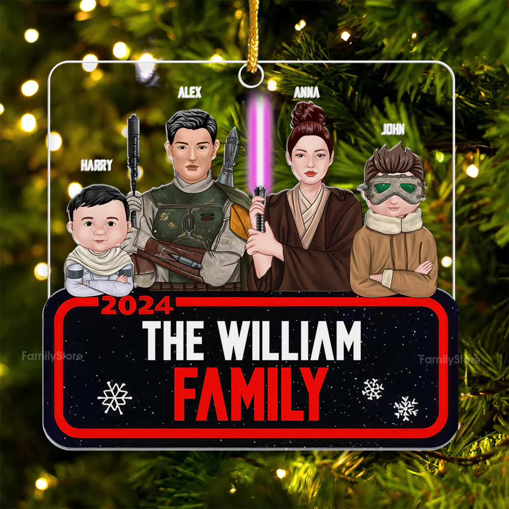 Stwa Christmas Galaxy Family Version 2 - Personalized Acrylic Ornament - Gift For Family Members - NA94 - Image 5