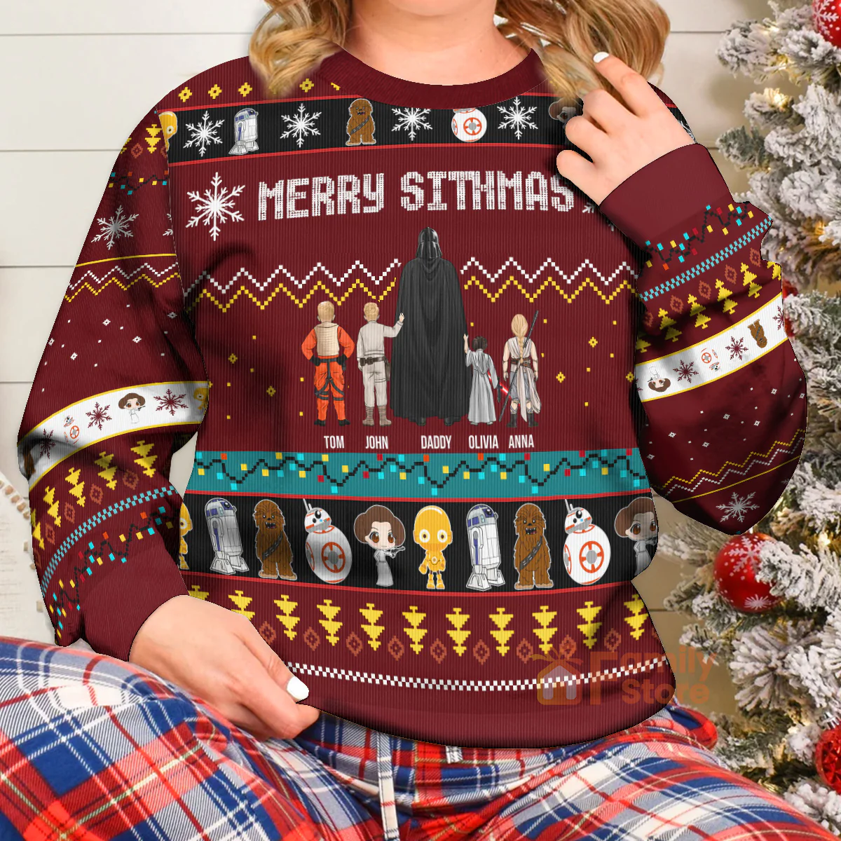 Stwa Family Trips - Christmas Personalized Ugly Sweatshirt - Gift for Dad, Grandpa, Husband CL08 NH96 - Image 3