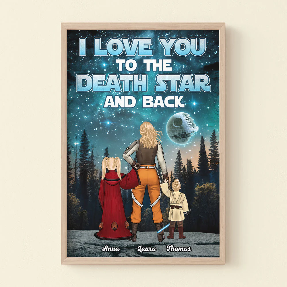 Stwa I Love You To The Moon And Back  - Personalized Canvas Poster - Gift For Mom, Mother's Day | CL08 NA94