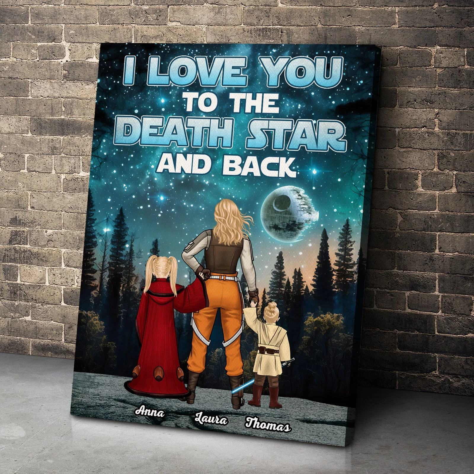 Stwa I Love You To The Moon And Back  - Personalized Canvas Poster - Gift For Mom, Mother's Day | CL08 NA94 - Image 2