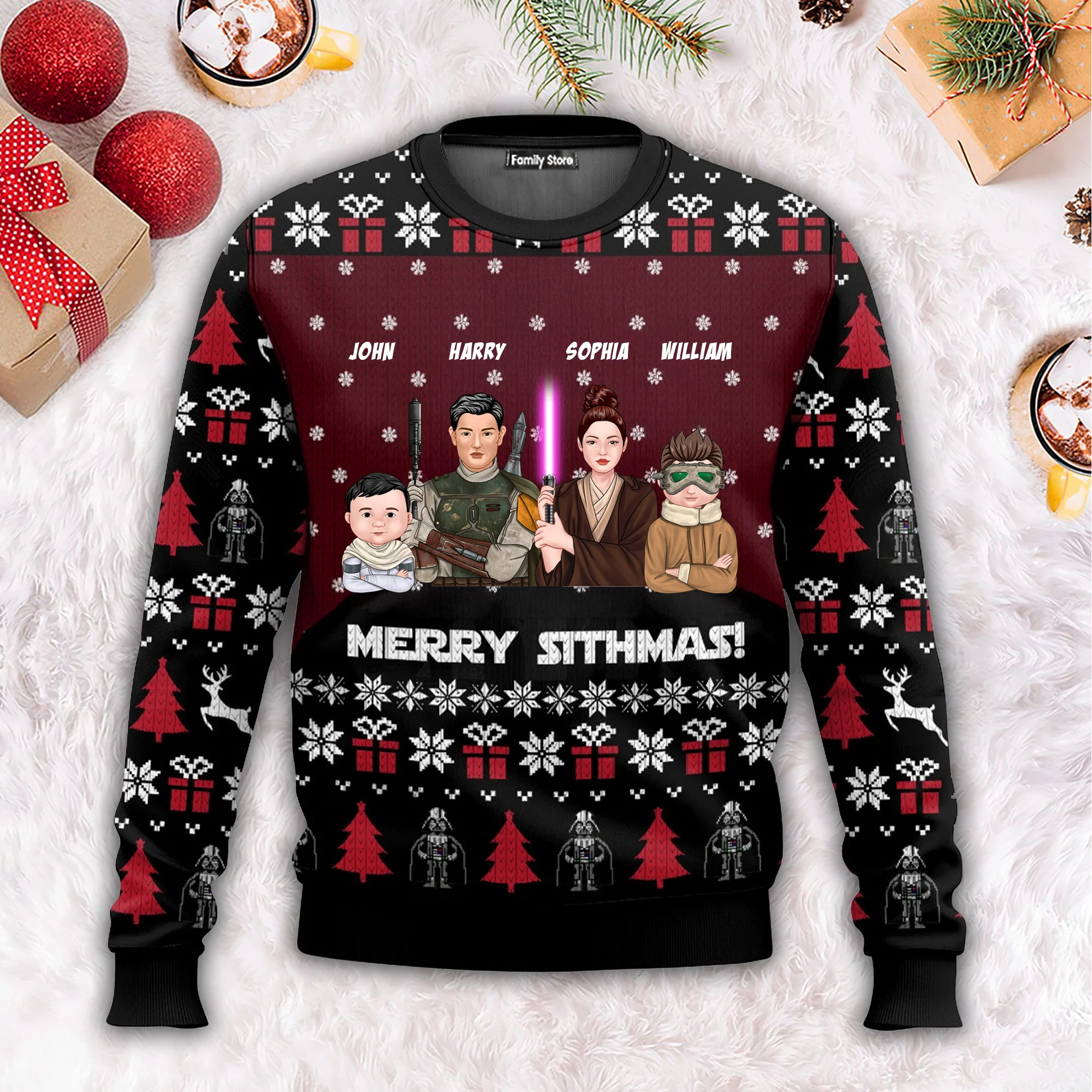 Stwa Merry Sithmas Stay Togeter - Personalized Ugly Sweater - Gift Christmas For Family Memmber - CL46 NA94 - Image 2