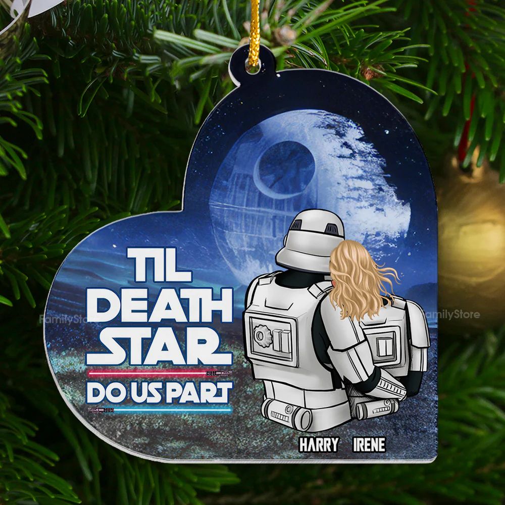Stwa Til Death Do Us Part - Personalized Acrylic Ornament -  Gift For Couple, Husband Wife - CL19 NA94