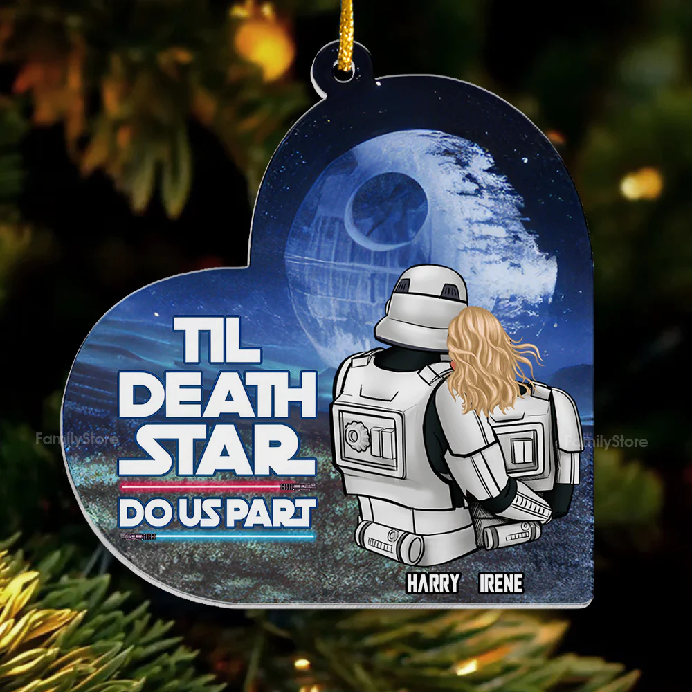 Stwa Til Death Do Us Part - Personalized Acrylic Ornament -  Gift For Couple, Husband Wife - CL19 NA94 - Image 2