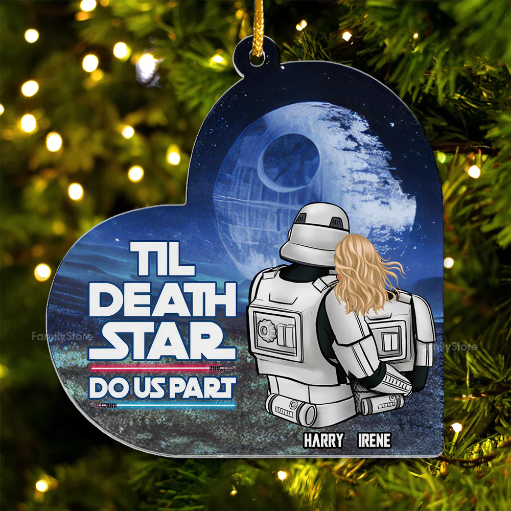 Stwa Til Death Do Us Part - Personalized Acrylic Ornament -  Gift For Couple, Husband Wife - CL19 NA94 - Image 4