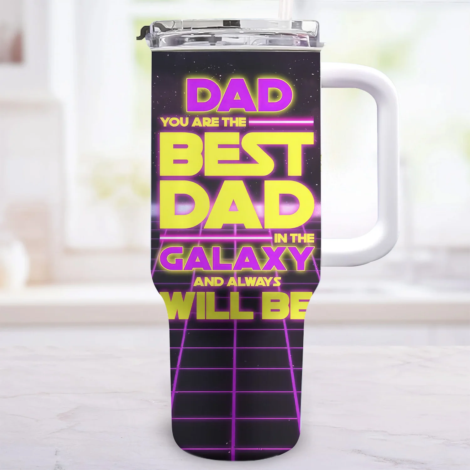 Stwa You Are The Best Dad In The Galaxy And Always Will Be - Personalized 40oz Tumbler Cup With Straw - Gift For Dad, Father's Day | CL08 NA94 - Image 3