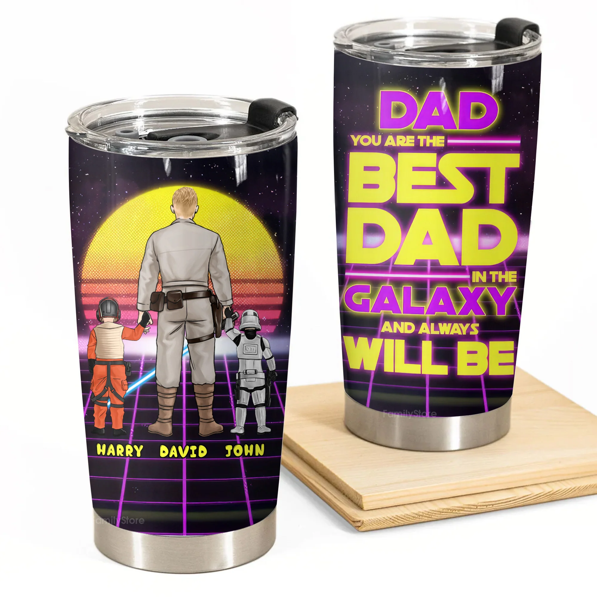 Stwa You Are The Best Dad In The Galaxy And Always Will Be - Personalized Stainless Steel Tumbler - Gift For Dad, Father's Day | CL08 NA94 - Image 2
