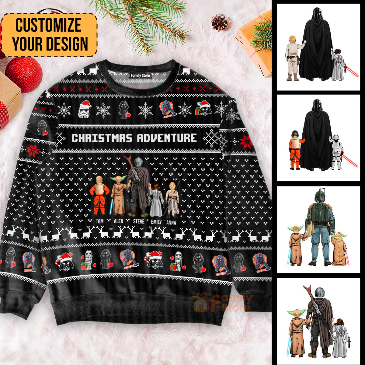 Stwa Adventure Gift for Dad, Grandpa, Husband - Christmas Personalized Ugly Sweatshirt - CL08 NH96 - Image 5