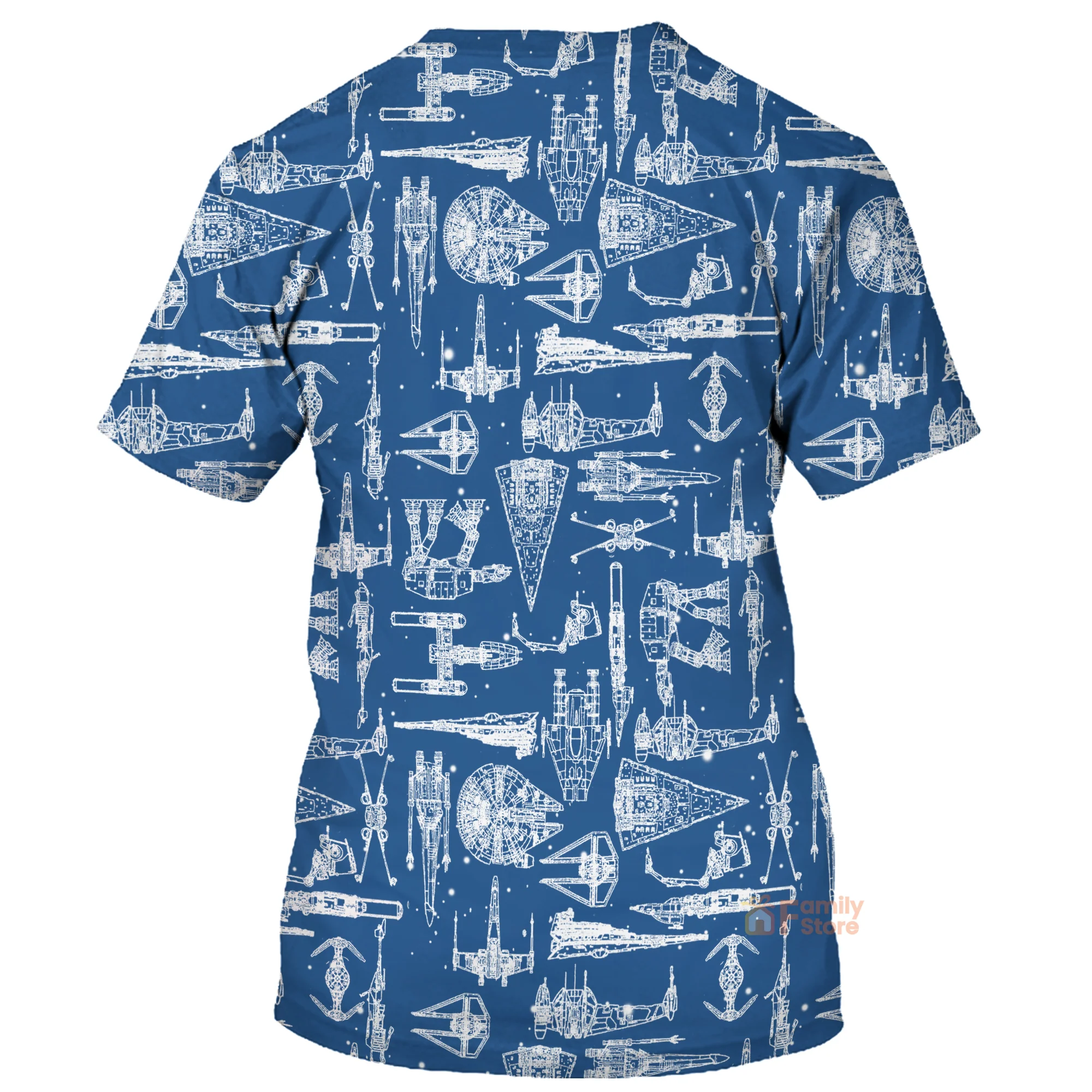Stwa Blue Space Ships - 3D T-shirt - Image 2
