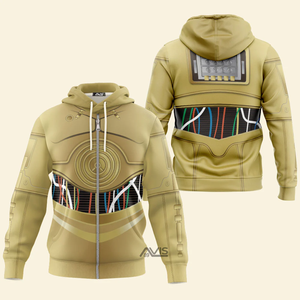 Stwa C-3PO Costume Hoodie Sweatshirt Sweatpants CSSWR002 - Image 3