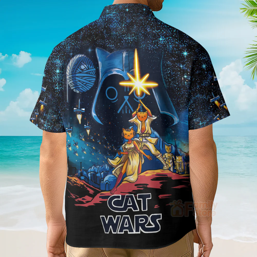 Stwa Cat A New Hope - Hawaiian Shirt - Image 3