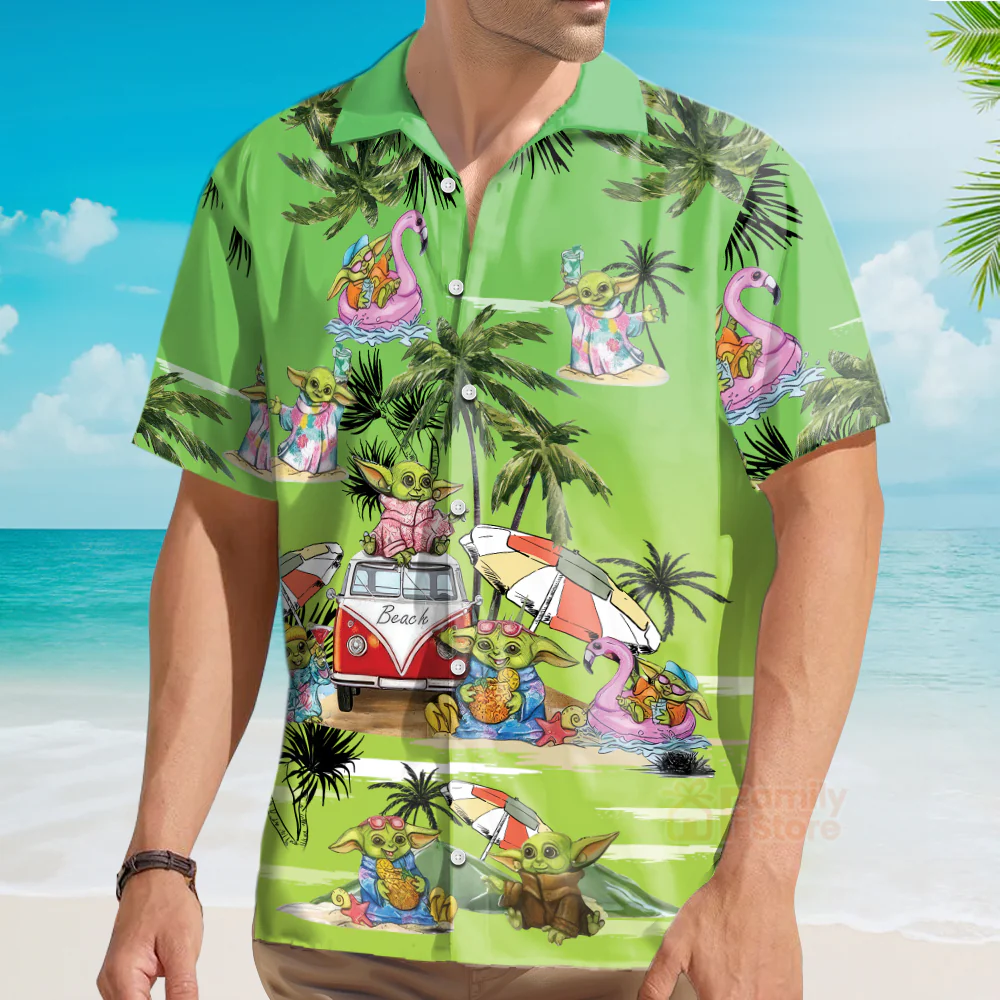 Stwa Disney Baby Yoda Cool Hawaiian Shirt - Image 3