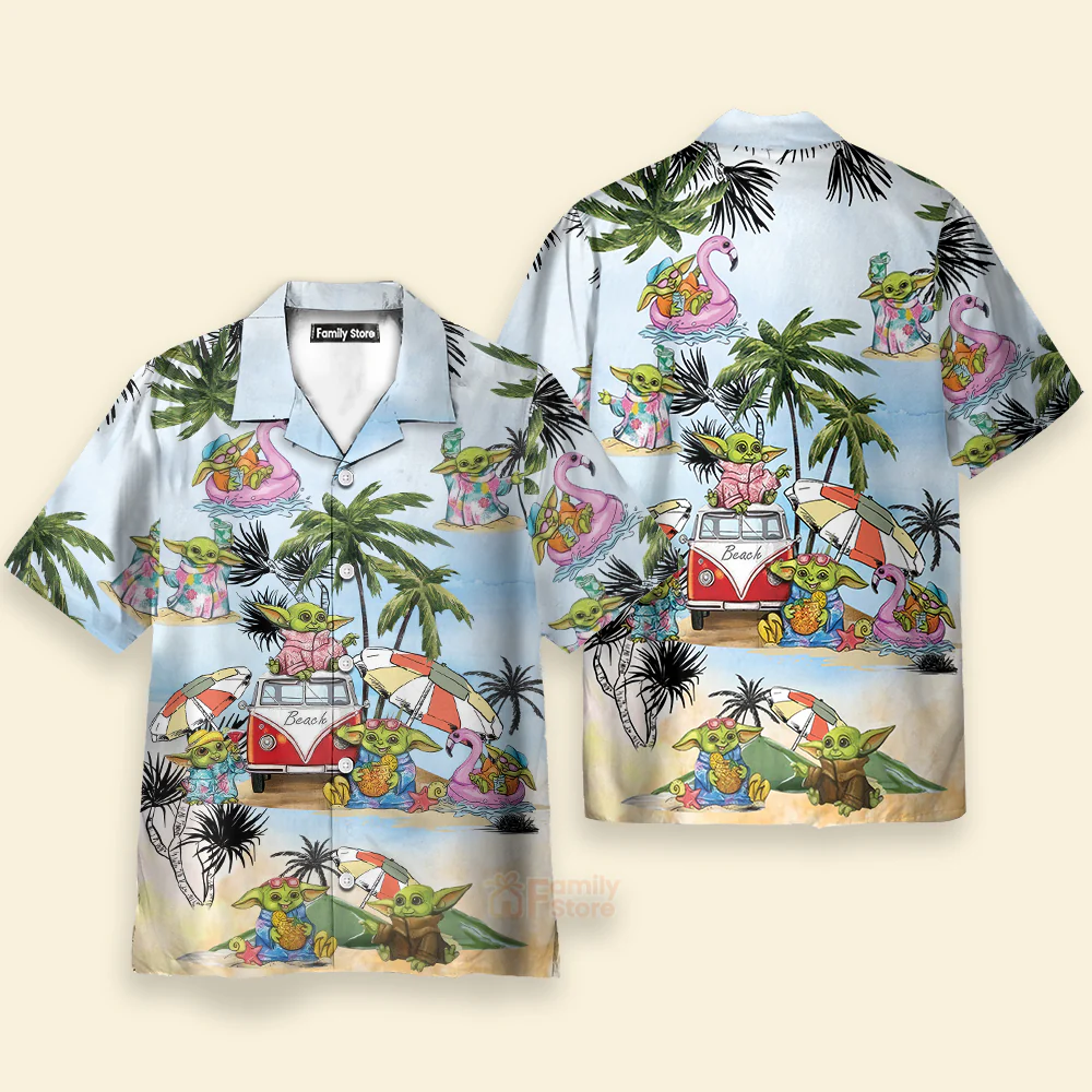 Stwa Disney Baby Yoda Hawaiian Shirt - Image 3