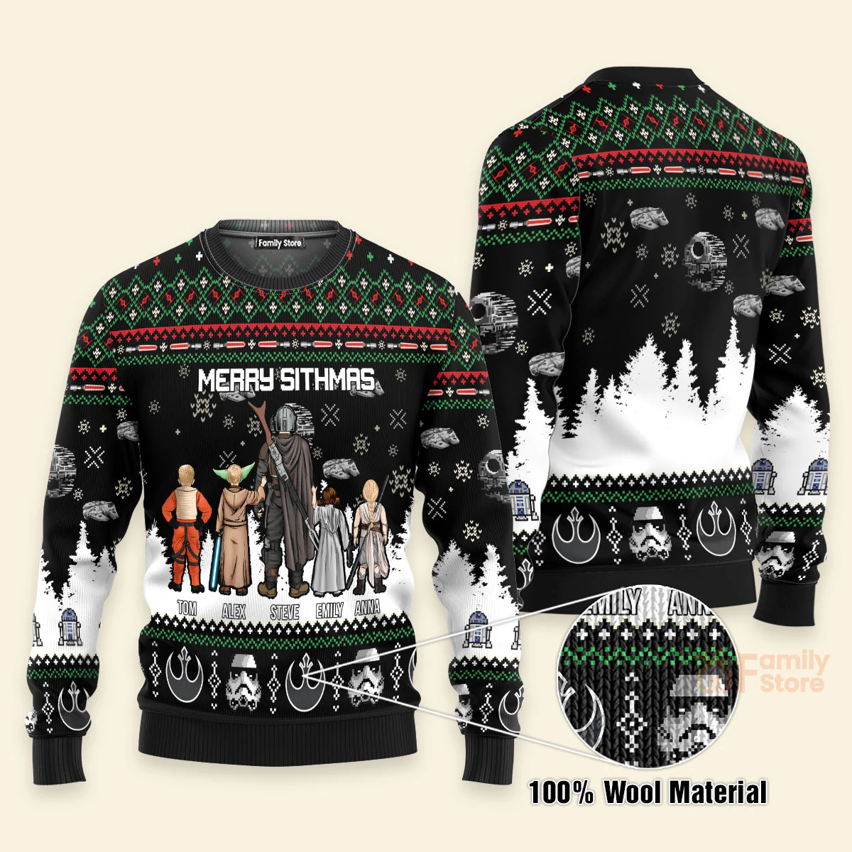 Dad Stwa Merry Xmas - Personalized Ugly Sweatshirt - Gift for Dad, Grandpa, Husband CL08 NH96 - Image 3