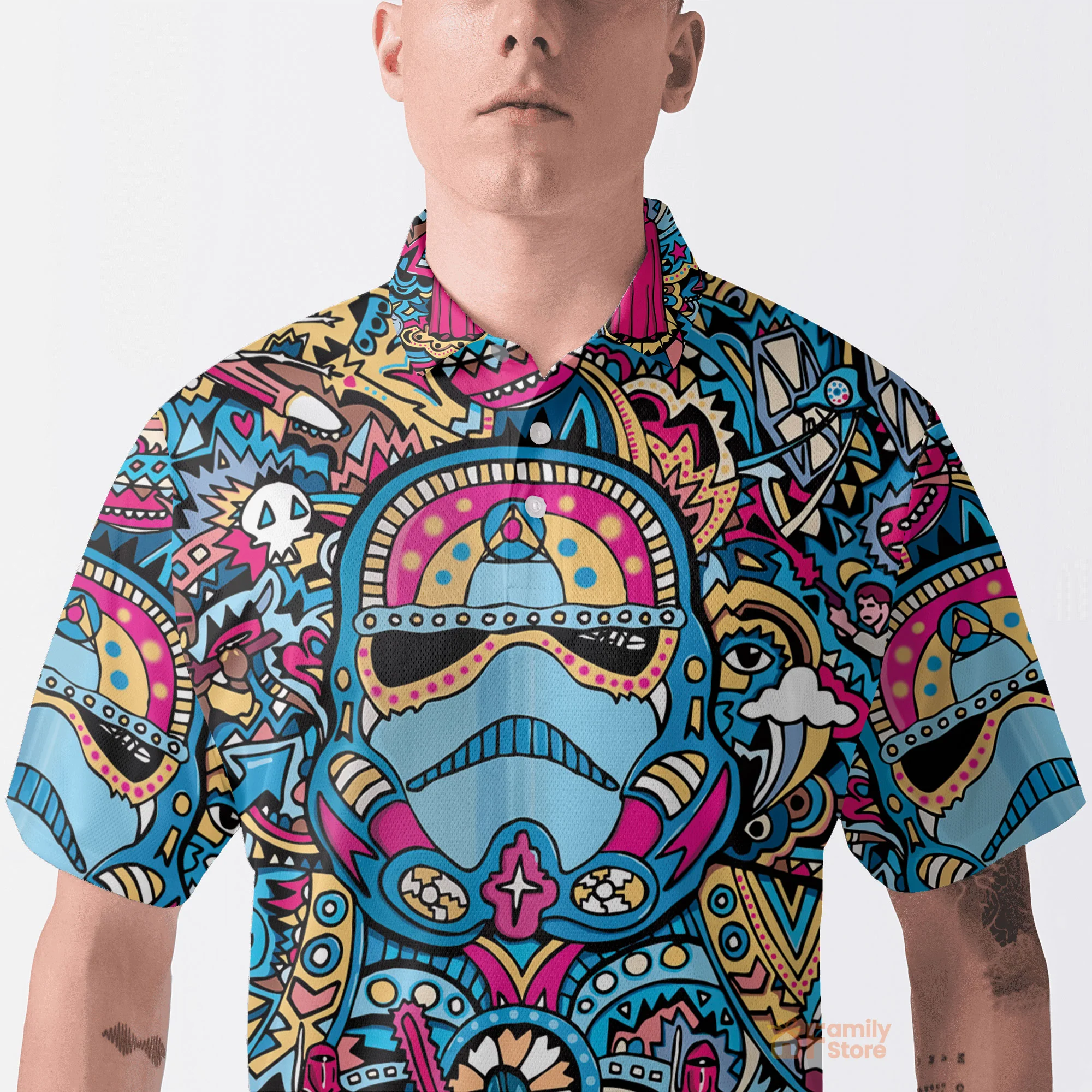 Stwa Stormtrooper Psychedelic Polo Shirt - Gift For Fans - Image 4