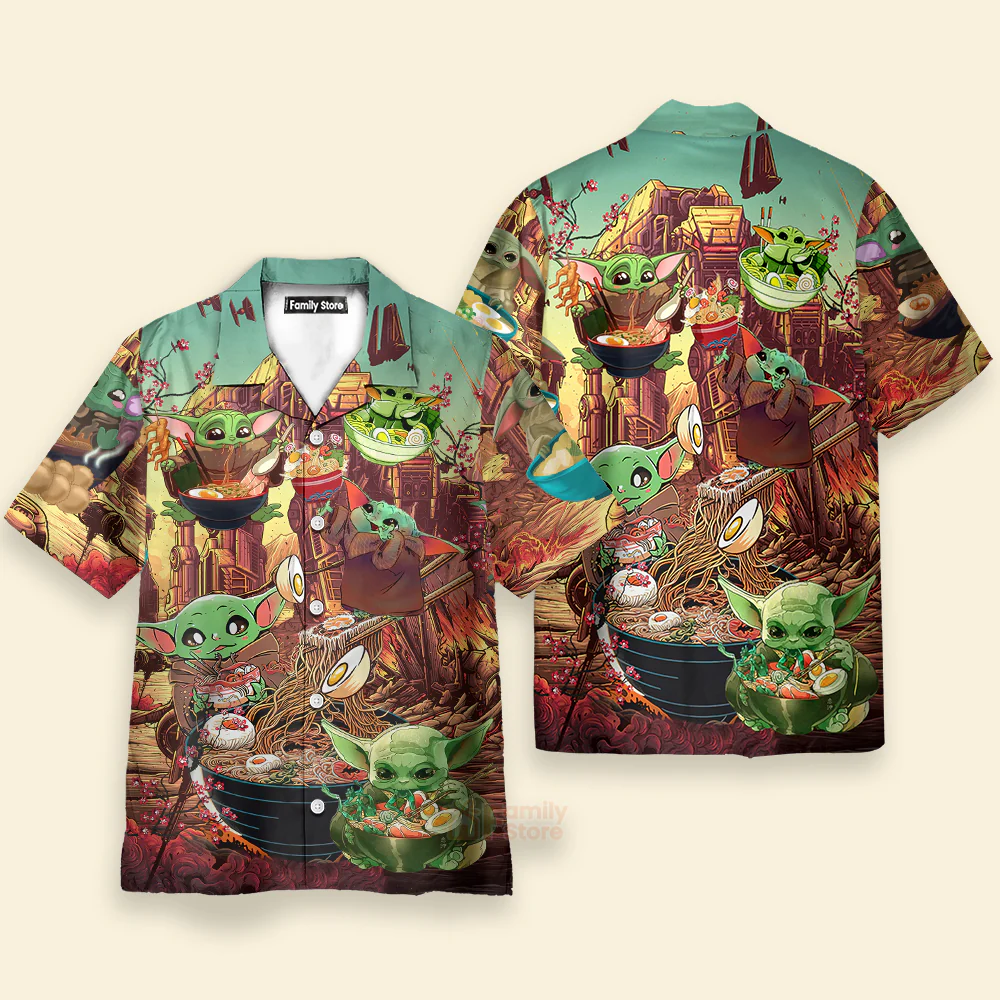 Starwars Baby Yoda Cute Ramen - Hawaiian Shirt - Image 2