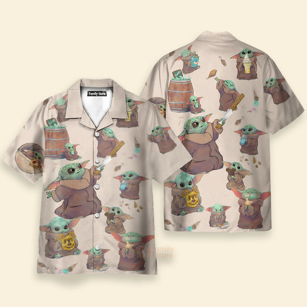 Starwars Baby Yoda Eating Everything - Hawaiian Shirt - Image 3